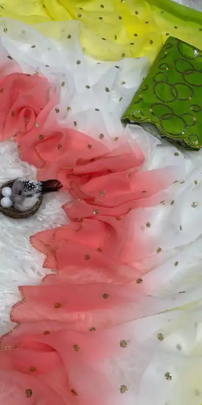 MS 470 Peach Color Georgette With Sequence Worked Butti Saree Casual, Wedding, Festive, Events . Expected Delivery  4-6 Working Days @1699/- only                                                                                                                                                                                  | Designer Sarees, Embroidered Sarees, Sarees, Bollywood Sarees, Creative Sarees, Ethnic Saree, Modern Digital sarees, Party Wear Sarees