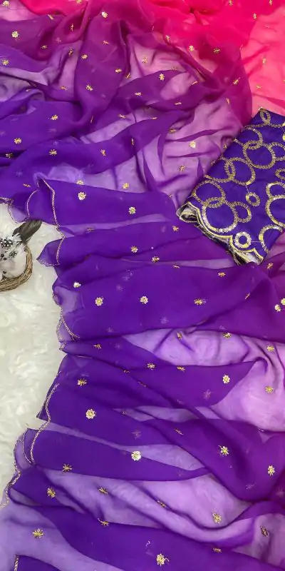 MS 470 Purple color Georgette With Sequence Worked Butti Saree Casual, Wedding, Festive, Events . Expected Delivery  4-6 Working Days @1699/- only                                                                                                                                                                                  | Designer Sarees, Embroidered Sarees, Sarees, Bollywood Sarees, Creative Sarees, Ethnic Saree, Modern Digital sarees, Party Wear Sarees