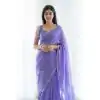 Gorgeous Purple Color Soft Lilan Cotton Rich Pallu & Jacquard Work Saree