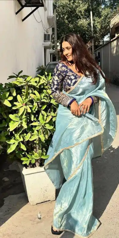 MS 467 Sky Blue Color Pure Tissue Crush Silk Fabric With Fancy Lace Saree Casual, Wedding, Festive, Events . Expected Delivery  4-6 Working Days @1699/- only | Designer Sarees, Embroidered Sarees, Sarees, Bollywood Sarees, Creative Sarees, Ethnic Saree, Modern Digital sarees, Party Wear Sarees