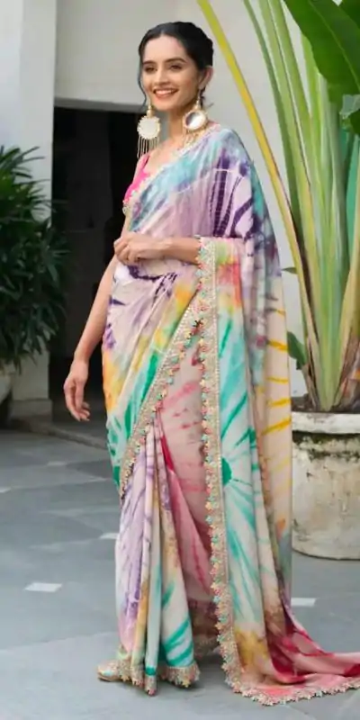 MS 459 Multi color Chinon fabric Embroidery Coding Sequins Lace Saree Casual, Wedding, Festive, Events . Expected Delivery  4-6 Working Days @1649/- only | Designer Sarees, Embroidered Sarees, Sarees, Bollywood Sarees, Creative Sarees, Ethnic Saree, Modern Digital sarees, Party Wear Sarees