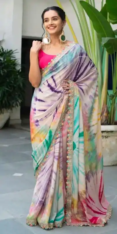 MS 459 Multi color Chinon fabric Embroidery Coding Sequins Lace Saree Casual, Wedding, Festive, Events . Expected Delivery  4-6 Working Days @1649/- only | Designer Sarees, Embroidered Sarees, Sarees, Bollywood Sarees, Creative Sarees, Ethnic Saree, Modern Digital sarees, Party Wear Sarees