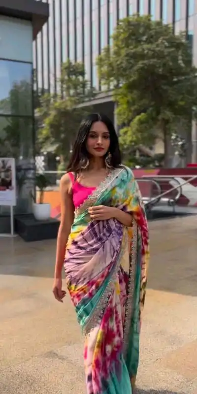 MS 459 Multi color Chinon fabric Embroidery Coding Sequins Lace Saree Casual, Wedding, Festive, Events . Expected Delivery  4-6 Working Days @1649/- only | Designer Sarees, Embroidered Sarees, Sarees, Bollywood Sarees, Creative Sarees, Ethnic Saree, Modern Digital sarees, Party Wear Sarees