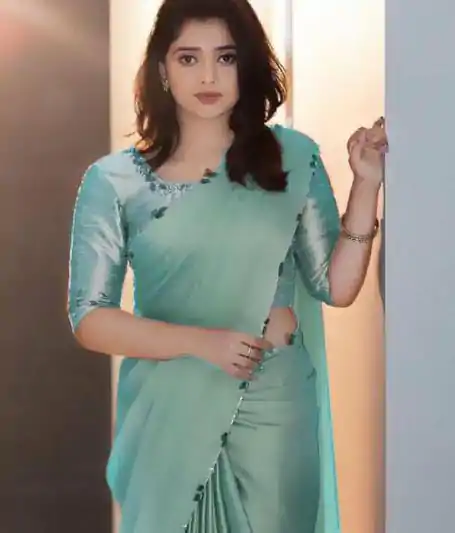 AC Lady Sky Blue Color Rangoli Silk Handwork And Cutwork With Pearl Saree Casual, Wedding, Festive, Events . Expected Delivery  4-6 Working Days @1899/- only                                                                                                                                             | Designer Sarees, Embroidered Sarees, Sarees, Bollywood Sarees, Creative Sarees, Ethnic Saree, Modern Digital sarees, Party Wear Sarees