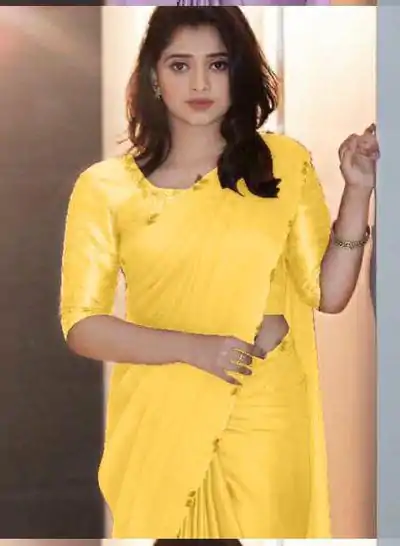 AC Lady Yellow Color Rangoli Silk Handwork And Cutwork With Pearl Saree Casual, Wedding, Festive, Events . Expected Delivery  4-6 Working Days @1899/- only                                                                                                                                             | Designer Sarees, Embroidered Sarees, Sarees, Bollywood Sarees, Creative Sarees, Ethnic Saree, Modern Digital sarees, Party Wear Sarees