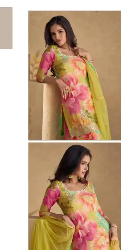 FC 5542 Pink Color chinon Print Silk with Dall Crepe Sharara Suit Wedding, Party, Festive, Events Etc.  Expected Delivery 4-6 Working Days @2099/- | Casual Suits, Jump Suits, Salwar suit, Creative suits, Designer Suits, Palazzo Suits, Party Wear Suits, Patiala Suits, Straight Suits