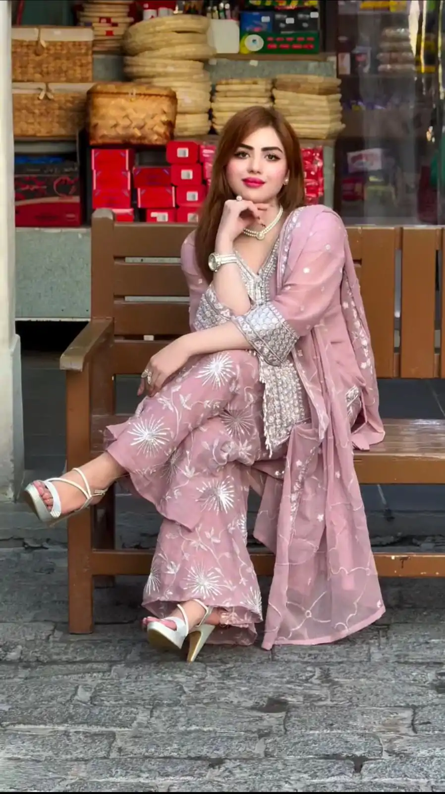 NSR 836 Light Pink Color Faux Georgette With Embroidery Sharara Suit Wedding, Party, Festive, Events Etc.  Expected Delivery 4-6 Working Days @2049/- | Casual Suits, Jump Suits, Salwar suit, Creative suits, Designer Suits, Palazzo Suits, Party Wear Suits, Patiala Suits, Straight Suits