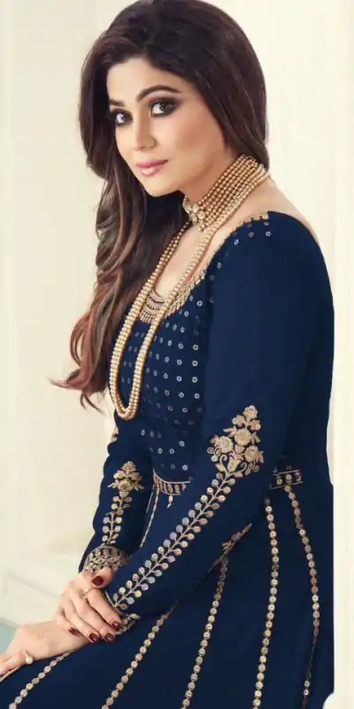 FC 8543 Blue Color Georgette Codding Sequence Embroidery Work Anarkali Gown Wedding Party, Festive, Events Etc.4-6 Working Days@2149/- only | Gowns, Bollywood Gowns, Creative Gowns, Designer Gowns, Embroidered Gowns, Party Wear Gowns, Straight Suits
