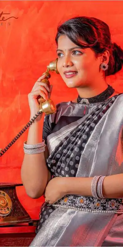 KP 3015 black Color Soft Litchi Silk Jacquard Work Sequence Saree Casual, Wedding, Festive, Events . Expected Delivery  4-6 Working Days @1449/- only | Designer Sarees, Embroidered Sarees, Sarees, Bollywood Sarees, Creative Sarees, Ethnic Saree, Modern Digital sarees, Party Wear Sarees