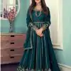 Special Blue Color Georgette Codding Sequence Embroidery Work Anarkali Gown