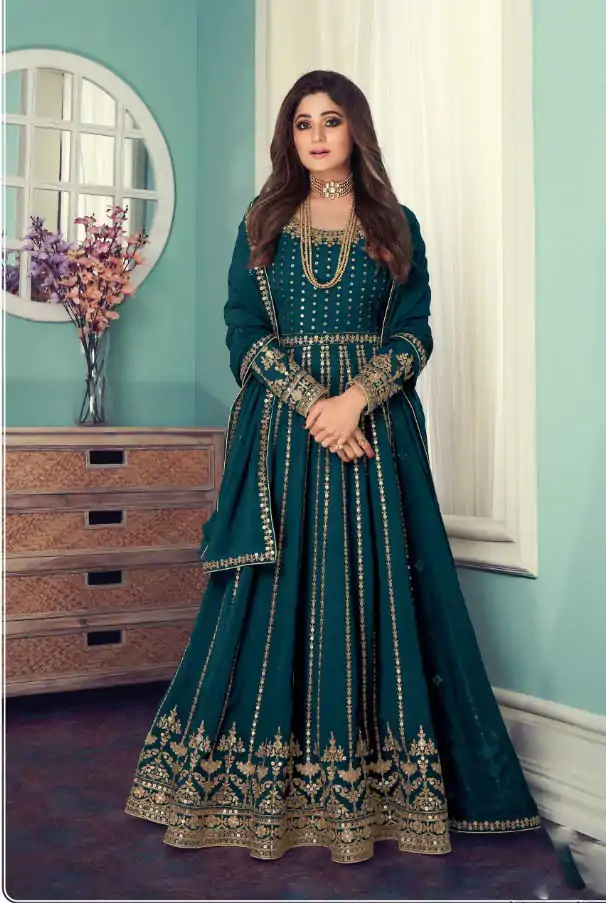 FC 8543 Blue Color Georgette Codding Sequence Embroidery Work Anarkali Gown Wedding Party, Festive, Events Etc.4-6 Working Days@2149/- only | Gowns, Bollywood Gowns, Creative Gowns, Designer Gowns, Embroidered Gowns, Party Wear Gowns, Straight Suits