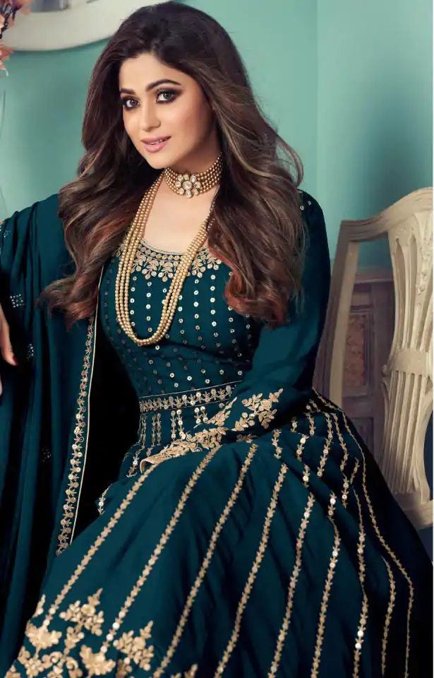 FC 8543 Blue Color Georgette Codding Sequence Embroidery Work Anarkali Gown Wedding Party, Festive, Events Etc.4-6 Working Days@2149/- only | Gowns, Bollywood Gowns, Creative Gowns, Designer Gowns, Embroidered Gowns, Party Wear Gowns, Straight Suits