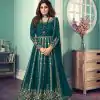 FC 8543 Green Color Georgette Codding Sequence Embroidery Work Anarkali Gown Wedding Party, Festive, Events Etc.4-6 Working Days@2149/- only | Gowns, Bollywood Gowns, Creative Gowns, Designer Gowns, Embroidered Gowns, Party Wear Gowns, Straight Suits
