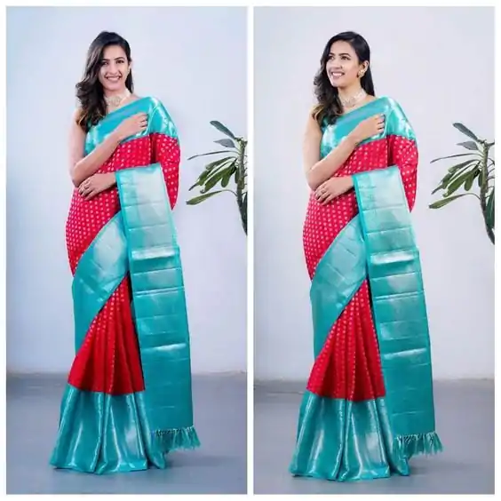 KP 3015 Red Color Soft Litchi Silk Jacquard Work Sequence Saree Casual, Wedding, Festive, Events . Expected Delivery  4-6 Working Days @1449/- only | Designer Sarees, Embroidered Sarees, Sarees, Bollywood Sarees, Creative Sarees, Ethnic Saree, Modern Digital sarees, Party Wear Sarees
