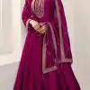 Splendorous Marron Color Silk Georgette with Embroidery Work Anarkal Suit