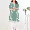INLI Pista Green Color Georgette and Embroidery work Kurti With Pant Casual, Wedding, Party, Festive, Events Etc. Expected Delivery 4-6 Working Days @1649 | Kurti, Bollywood Kurti, Creative Kurtis, Designer Kurti, Party Wear Kurti, Selfie Kurti