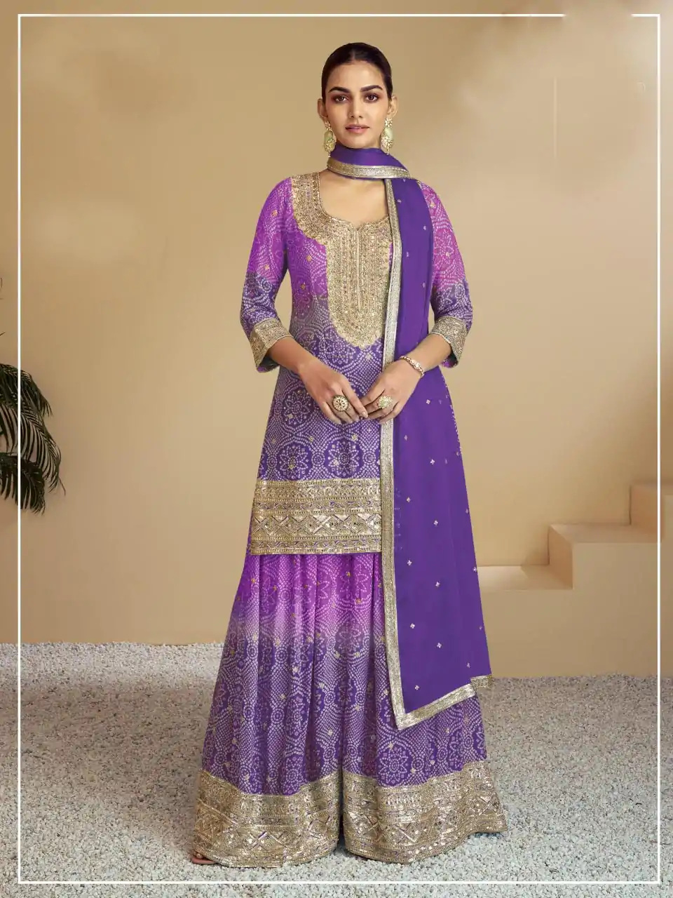 FC 7483 Violet Color Chignon Digital Print With Mat Sequence work Sharara Wedding, Party, Festive, Events Etc.  Expected Delivery 4-6 Working Days @3249/- | Casual Suits, Jump Suits, Salwar suit, Creative suits, Designer Suits, Palazzo Suits, Party Wear Suits, Patiala Suits, Straight Suits