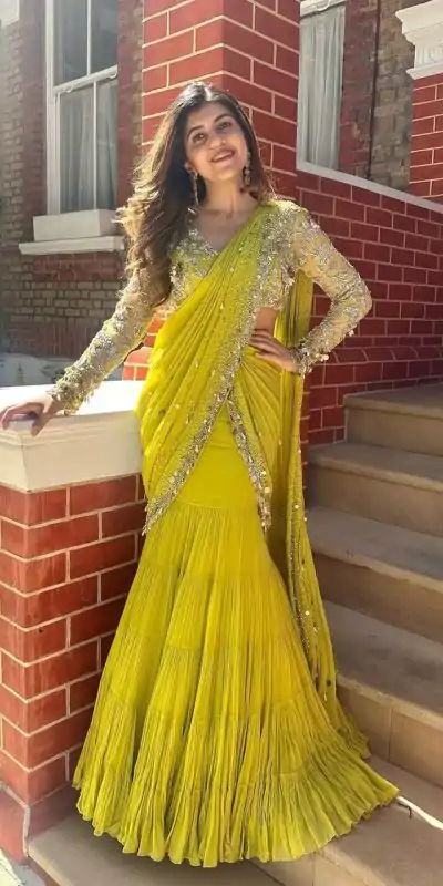  RTC 6485 Yellow Yellow Color Foix Georgette Sequence With Coin Lace Border Lehenga Saree Wedding, Party, Festive @2149/- Only | Lehenga, Bollywood Lehenga, Creative Lehenga, Designer Lehenga, Embroidered Lehenga, Party Wear Lehenga