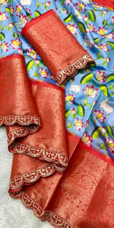 MS 466 Blue Color Dola Silk Saree With Zari Weaving Border Saree Casual, Wedding, Festive, Events . Expected Delivery  4-6 Working Days @1649/- only | Designer Sarees, Sarees, Bollywood Sarees, Creative Sarees, Embroidered Sarees, Ethnic Saree, Modern Digital sarees, Party Wear Sarees