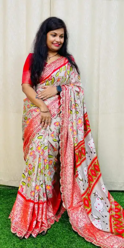 MS 466 Grey Color Dola Silk Saree With Zari Weaving Border Saree Casual, Wedding, Festive, Events . Expected Delivery  4-6 Working Days @1649/- only | Designer Sarees, Sarees, Bollywood Sarees, Creative Sarees, Embroidered Sarees, Ethnic Saree, Modern Digital sarees, Party Wear Sarees