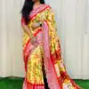 Yellow Dola Silk With Zari Weaving Border Saree