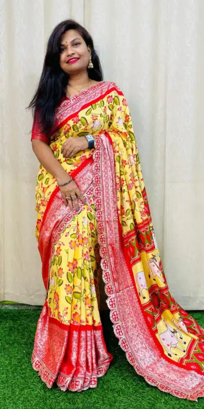 MS 466 Yellow Color Dola Silk Saree With Zari Weaving Border Saree Casual, Wedding, Festive, Events . Expected Delivery  4-6 Working Days @1649/- only | Designer Sarees, Sarees, Bollywood Sarees, Creative Sarees, Embroidered Sarees, Ethnic Saree, Modern Digital sarees, Party Wear Sarees