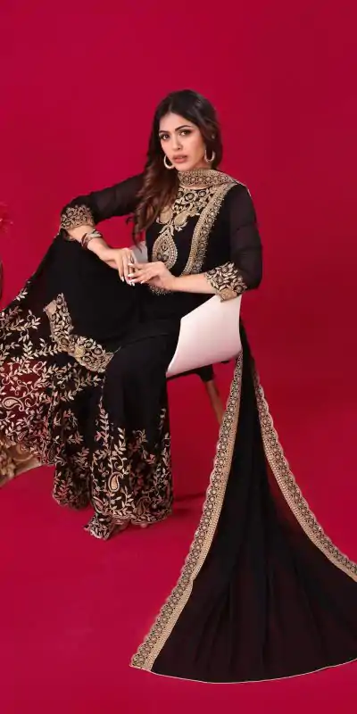 SRK-5242 Black Faux Georgette Embroidery Sequence Work Salwar Suit  Casual, Wedding, Party, Festive, Events Etc.4-6 Working Days@ 2099/-only | Casual Suits, Jump Suits, Salwar suit, Creative suits, Designer Suits, Palazzo Suits, Party Wear Suits, Patiala Suits, Straight Suits