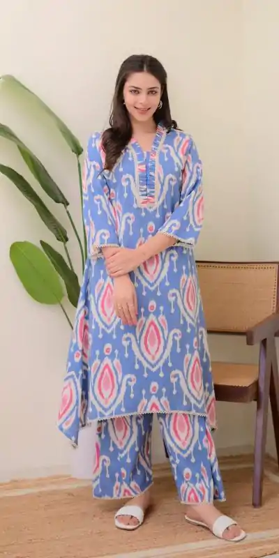 MF 752 Blue Color Rayon Wood With Print Salwar Suit Casual, Wedding, Party, Festive, Events Etc.4-6 Working Days@ 1549/-only | Casual Suits, Jump Suits, Salwar suit, Creative suits, Designer Suits, Palazzo Suits, Party Wear Suits, Patiala Suits, Straight Suits