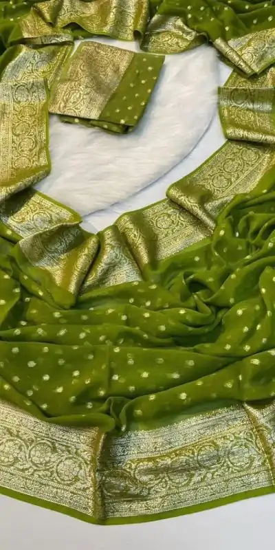 MS Arrival Green Color Viscose Georgette With Running Blouse Saree Casual, Wedding, Festive, Events . Expected Delivery  4-6 Working Days @1599/- only                                                                                                                                                         | Designer Sarees, Embroidered Sarees, Sarees, Bollywood Sarees, Creative Sarees, Ethnic Saree, Modern Digital sarees, Party Wear Sarees