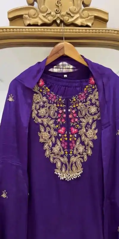 ZSR 3108 Violet Faux Georgette With 5mm Embroidery Sequence Work Salwar Suit Casual, Wedding, Party, Festive, Events Etc.4-6 Working Days@ 1899/-only | Casual Suits, Jump Suits, Salwar suit, Creative suits, Designer Suits, Palazzo Suits, Party Wear Suits, Patiala Suits, Straight Suits