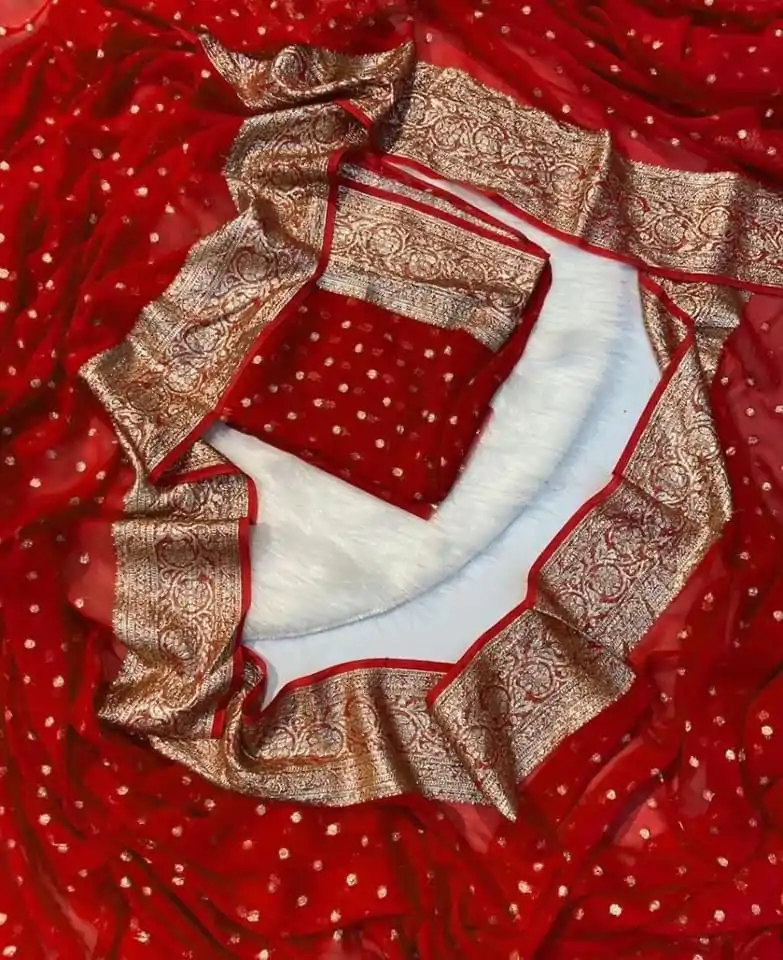 MS Arrival Red Color Viscose Georgette With Running Blouse Saree Casual, Wedding, Festive, Events . Expected Delivery  4-6 Working Days @1599/- only                                                                                                                                                         | Designer Sarees, Embroidered Sarees, Sarees, Bollywood Sarees, Creative Sarees, Ethnic Saree, Modern Digital sarees, Party Wear Sarees