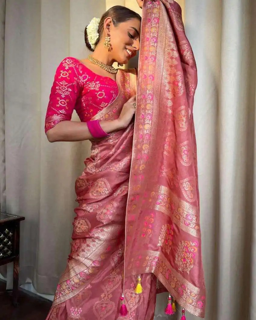  MS 476 Peach Color Soft Lichi Silk Kubera Pattu On All Over Saree Casual, Wedding, Festive, Events . Expected Delivery  4-6 Working Days @1299/- only                                                                                                                                             | Designer Sarees, Embroidered Sarees, Sarees, Bollywood Sarees, Creative Sarees, Ethnic Saree, Modern Digital sarees, Party Wear Sarees
