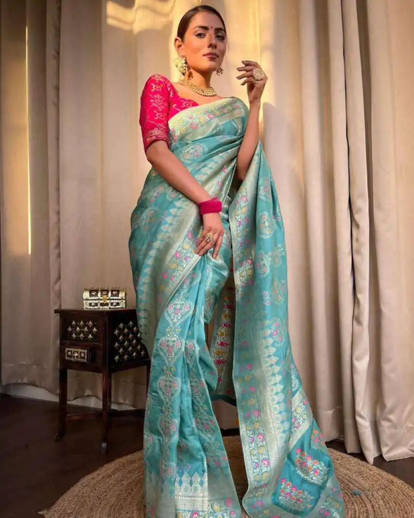  MS 476 Sky Blue Color Soft Lichi Silk Kubera Pattu On All Over Saree Casual, Wedding, Festive, Events . Expected Delivery  4-6 Working Days @1299/- only                                                                                                                                             | Designer Sarees, Embroidered Sarees, Sarees, Bollywood Sarees, Creative Sarees, Ethnic Saree, Modern Digital sarees, Party Wear Sarees