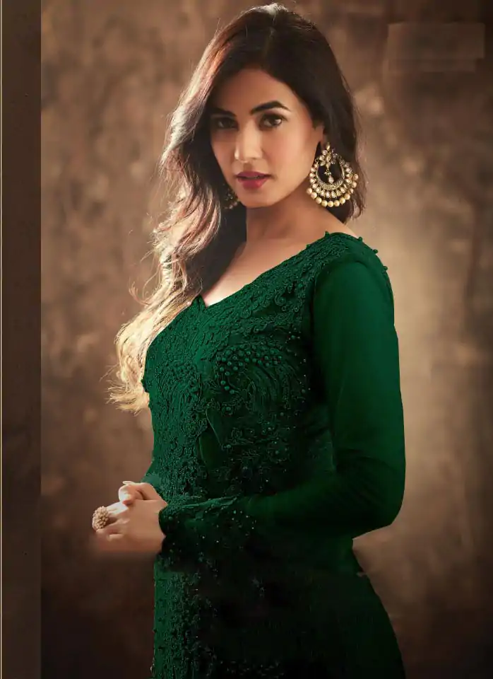  FC 5703 Green Football Net Embroidery Sequence Stone Coding Moti Work Salwar Suit Casual, Wedding, Party, Festive, Events Etc.4-6 Working Days@ 2099/-only | Casual Suits, Jump Suits, Salwar suit, Creative suits, Designer Suits, Palazzo Suits, Party Wear Suits, Patiala Suits, Straight Suits