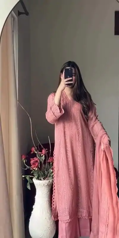  BE 322 Peach Color Chinon Cotton Thread Embroidery Work Salwar Suit Casual, Wedding, Party, Festive, Events Etc.4-6 Working Days@ 2099/-only | Casual Suits, Jump Suits, Salwar suit, Creative suits, Designer Suits, Palazzo Suits, Party Wear Suits, Patiala Suits, Straight Suits