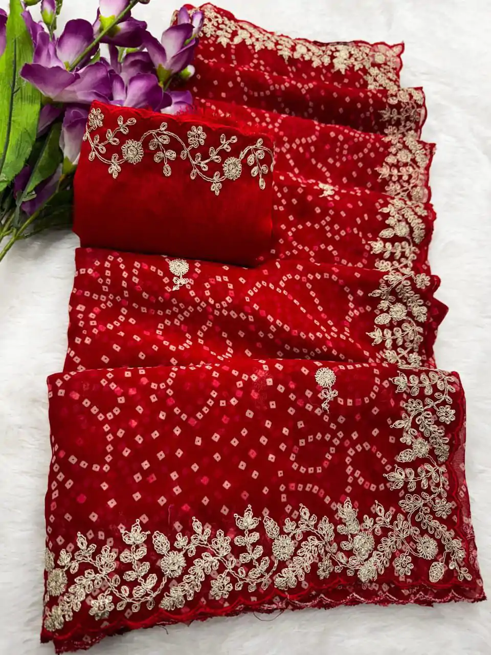 DS Bandhni Red Color Georgette Bandhni Print With Sober Pita Work Embroidery Saree , Wedding, Festive, Events . Expected Delivery  4-6 Working Days @1849/-                                                                                                                                         | Designer Sarees, Embroidered Sarees, Sarees, Bollywood Sarees, Creative Sarees, Ethnic Saree, Modern Digital sarees, Party Wear Sarees