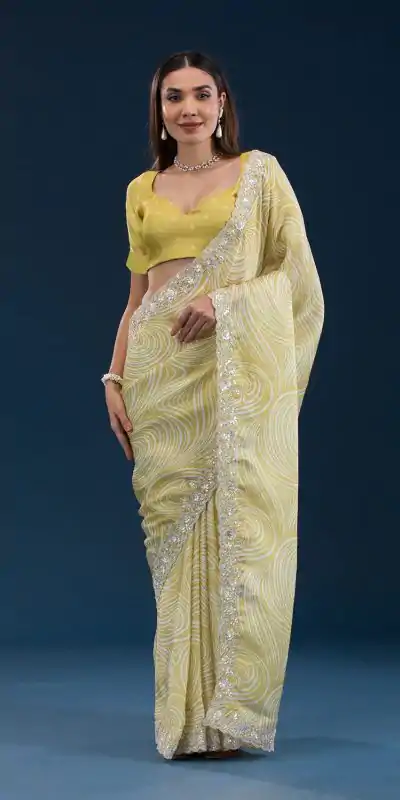 BT-403 Lemon Yellow Color Georgette Digital Prints Embroidery Codding Sequins Work Saree, Wedding, Festive, Events. Expected Delivery  4-6 Working Days @1899 | Designer Sarees, Embroidered Sarees, Sarees, Bollywood Sarees, Creative Sarees, Ethnic Saree, Modern Digital sarees, Party Wear Sarees