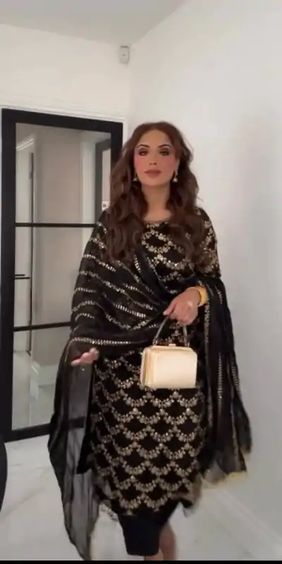 VLM 261 Black Color Faux Georgette With With Embroidery Moti Lace Work Salwar Suit Casual, Wedding, Party, Festive, Events Etc.4-6 Working Days@ 1999/-only | Casual Suits, Jump Suits, Salwar suit, Creative suits, Designer Suits, Palazzo Suits, Party Wear Suits, Patiala Suits, Straight Suits