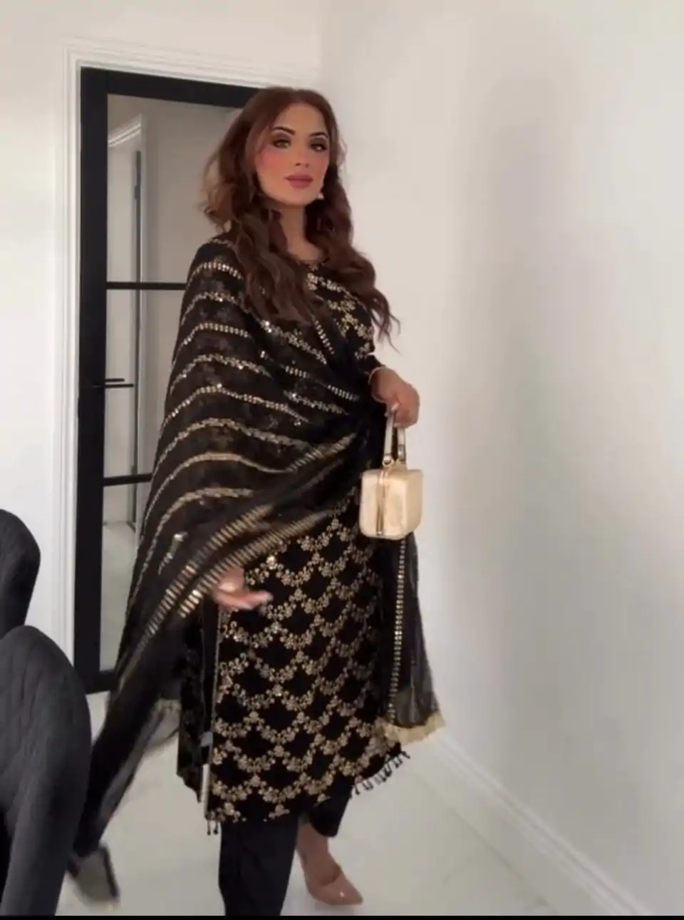 VLM 261 Black Color Faux Georgette With With Embroidery Moti Lace Work Salwar Suit Casual, Wedding, Party, Festive, Events Etc.4-6 Working Days@ 1999/-only | Casual Suits, Jump Suits, Salwar suit, Creative suits, Designer Suits, Palazzo Suits, Party Wear Suits, Patiala Suits, Straight Suits