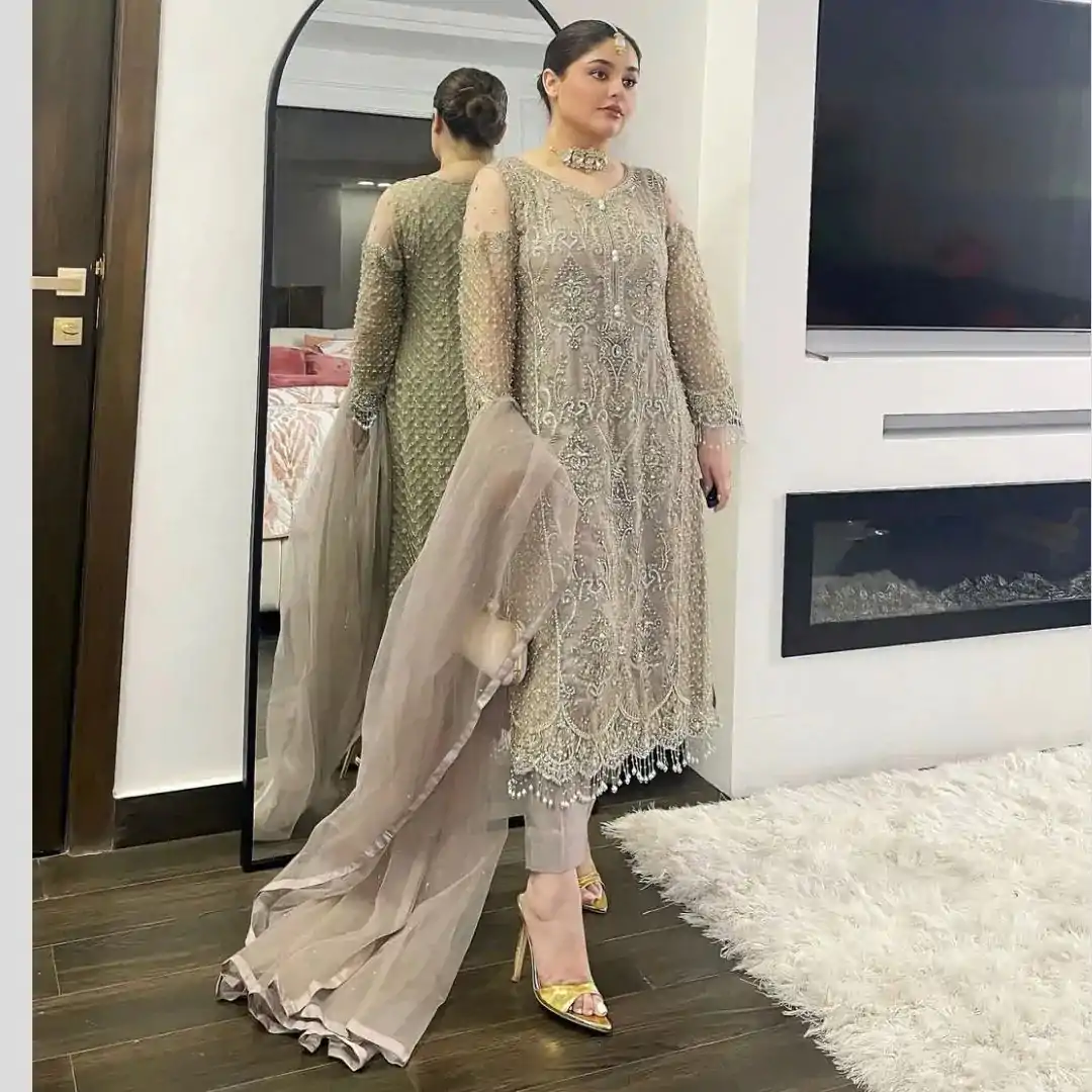  KF 1674 Cream Color Soft Net Embroidery Sequences With Dimond Work Fancy Lass Salwar Suit , Wedding, Party, Festive, Events Etc.4-6 Working Days@ 2049/-only | Casual Suits, Jump Suits, Salwar suit, Creative suits, Designer Suits, Palazzo Suits, Party Wear Suits, Patiala Suits, Straight Suits