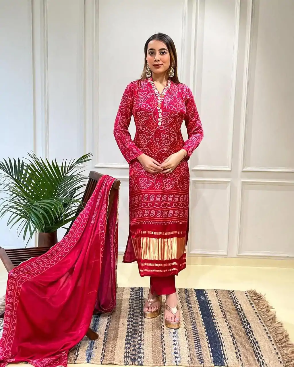 MF 751 Red Color Chinon Silk Wide Digital Print Coding Work Salwar Suit Casual, Wedding, Party, Festive, Events Etc.4-6 Working Days@ 1599/-only | Casual Suits, Jump Suits, Salwar suit, Creative suits, Designer Suits, Palazzo Suits, Party Wear Suits, Patiala Suits, Straight Suits