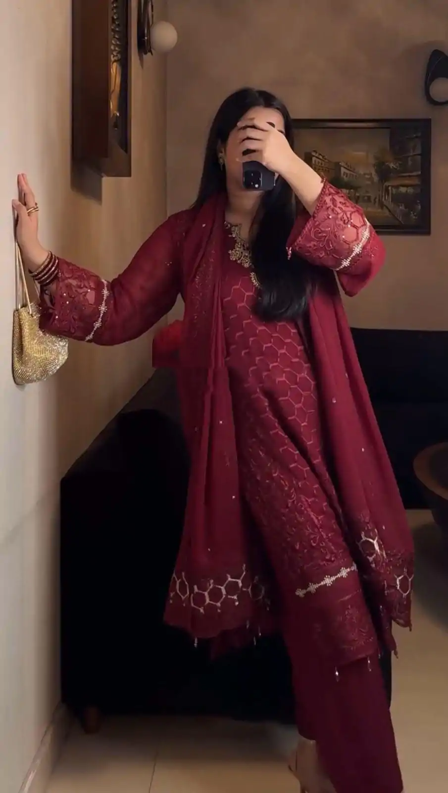  AD 197 Maroon Color Faux Georgette With Pal Diamond Hand Work Salwar Suit Casual, Wedding, Party, Festive, Events Etc.4-6 Working Days@ 2099/-only | Casual Suits, Jump Suits, Salwar suit, Creative suits, Designer Suits, Palazzo Suits, Party Wear Suits, Patiala Suits, Straight Suits