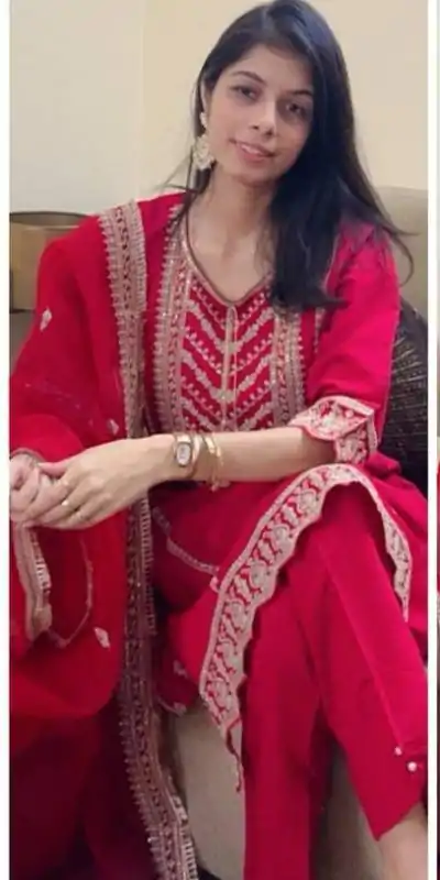  LG 1921 Red Chinnon Cording Sequences Embroidery Work Salwar Suit Casual, Wedding, Party, Festive, Events Etc.4-6 Working Days@ 2099/-only | Casual Suits, Jump Suits, Salwar suit, Creative suits, Designer Suits, Palazzo Suits, Party Wear Suits, Patiala Suits, Straight Suits