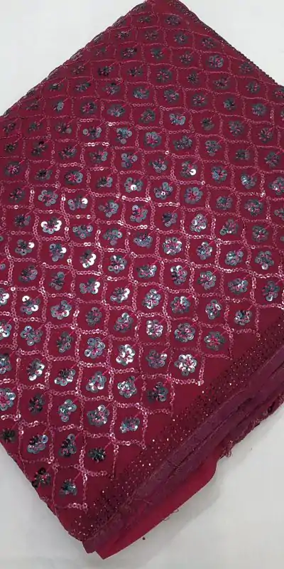 DF 3427 Marron Color Georgette Dual Sequins 3MM & 5MM Embroidery Sequins Work Saree , Wedding, Festive, Events . Expected Delivery  4-6 Working Days @1799/- | Designer Sarees, Embroidered Sarees, Sarees, Bollywood Sarees, Creative Sarees, Ethnic Saree, Modern Digital sarees, Party Wear Sarees