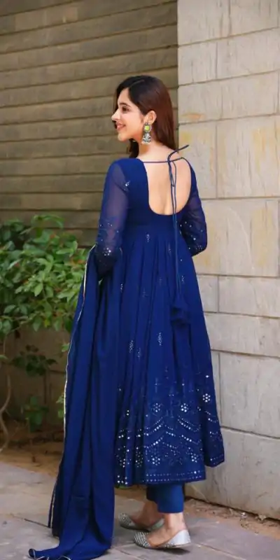 RTC 5551 Navy Blue Foix Georgette Thread With 9mm Sequence Salwar Suit Casual, Wedding, Party, Festive, Events Etc.4-6 Working Days@ 1999/-only | Casual Suits, Jump Suits, Salwar suit, Creative suits, Designer Suits, Palazzo Suits, Party Wear Suits, Patiala Suits, Straight Suits