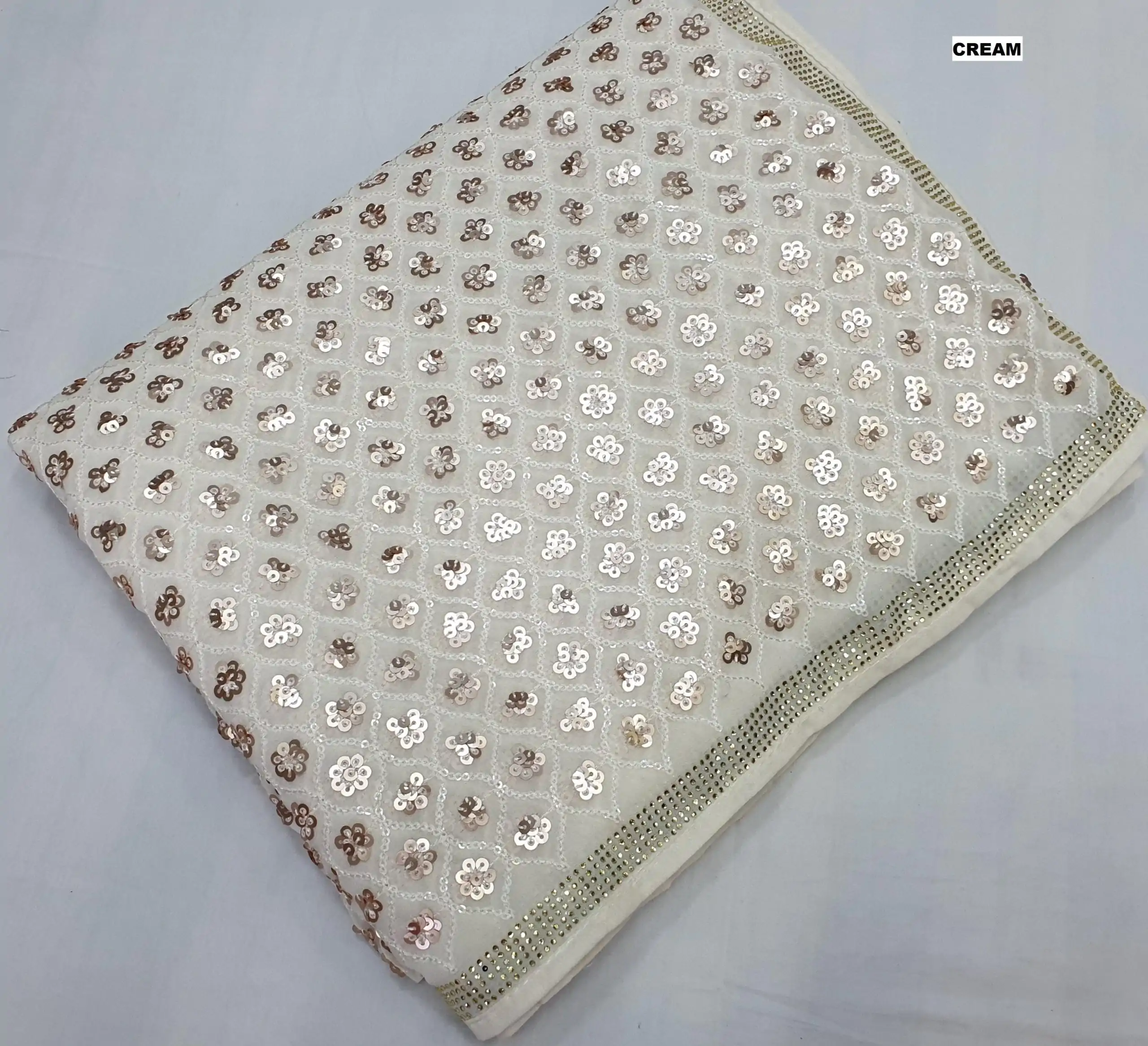 DF 3427 White Color Georgette Dual Sequins 3MM & 5MM Embroidery Sequins Work Saree , Wedding, Festive, Events . Expected Delivery  4-6 Working Days @1799/- | Designer Sarees, Embroidered Sarees, Sarees, Bollywood Sarees, Creative Sarees, Ethnic Saree, Modern Digital sarees, Party Wear Sarees