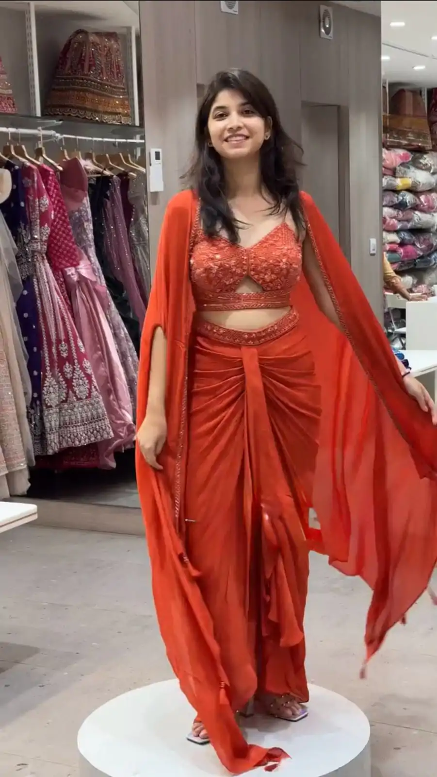 RTC 5842 Orange Color Satin Silk Thread With Sequence Dhoti Suit Casual, Wedding, Party, Festive, Events Etc.4-6 Working Days@ 2049/-only | Casual Suits, Jump Suits, Salwar suit, Creative suits, Designer Suits, Palazzo Suits, Party Wear Suits, Patiala Suits, Straight Suits