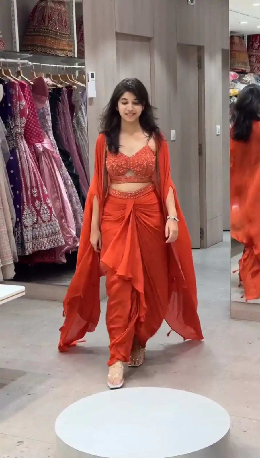 RTC 5842 Orange Color Satin Silk Thread With Sequence Dhoti Suit Casual, Wedding, Party, Festive, Events Etc.4-6 Working Days@ 2049/-only | Casual Suits, Jump Suits, Salwar suit, Creative suits, Designer Suits, Palazzo Suits, Party Wear Suits, Patiala Suits, Straight Suits