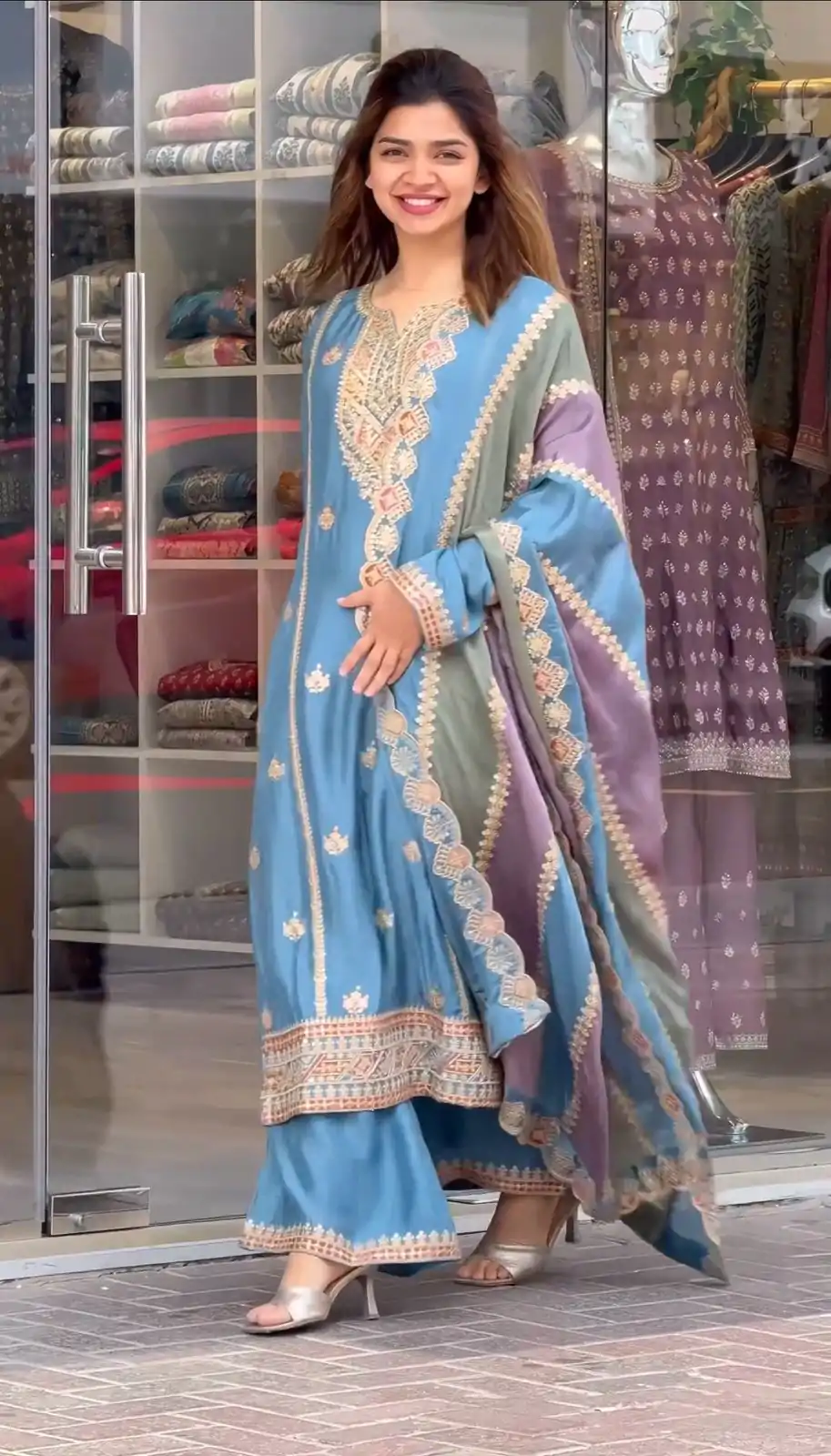 AD 145 Sky Blue Color Faux Georgette With Embroidery Sequence Work Salwar Suit Casual, Wedding, Party, Festive, Events Etc.4-6 Working Days@ 2099/-only | Casual Suits, Jump Suits, Salwar suit, Creative suits, Designer Suits, Palazzo Suits, Party Wear Suits, Patiala Suits, Straight Suits