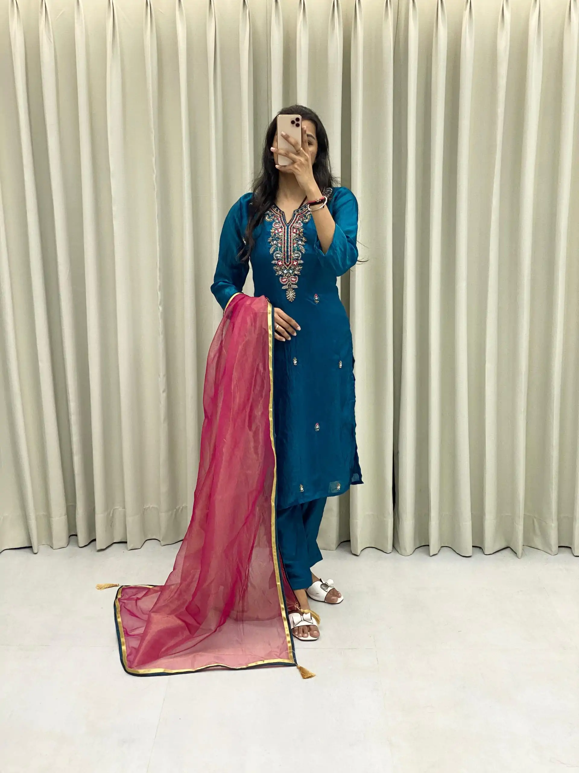 BE 301 Peacock Blue Color Fendi Silk Hand Work Salwar Suit Casual, Wedding, Party, Festive, Events Etc.4-6 Working Days@ 1799/-only | Casual Suits, Jump Suits, Salwar suit, Creative suits, Designer Suits, Palazzo Suits, Party Wear Suits, Patiala Suits, Straight Suits